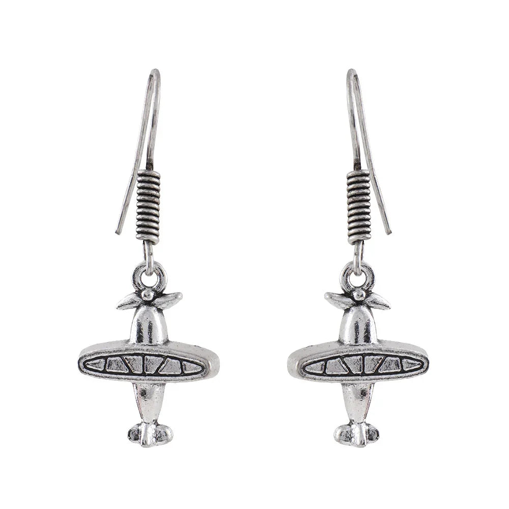 Royal Triple Bell Layered Jhumka Earring (Black) Skyward Grace dangler earrings (Silver) Combo set
