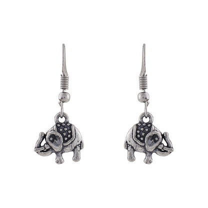 Royal Triple Bell Layered Jhumka Earring (Black) Trunk Tales dangler earrings (Silver) Combo set
