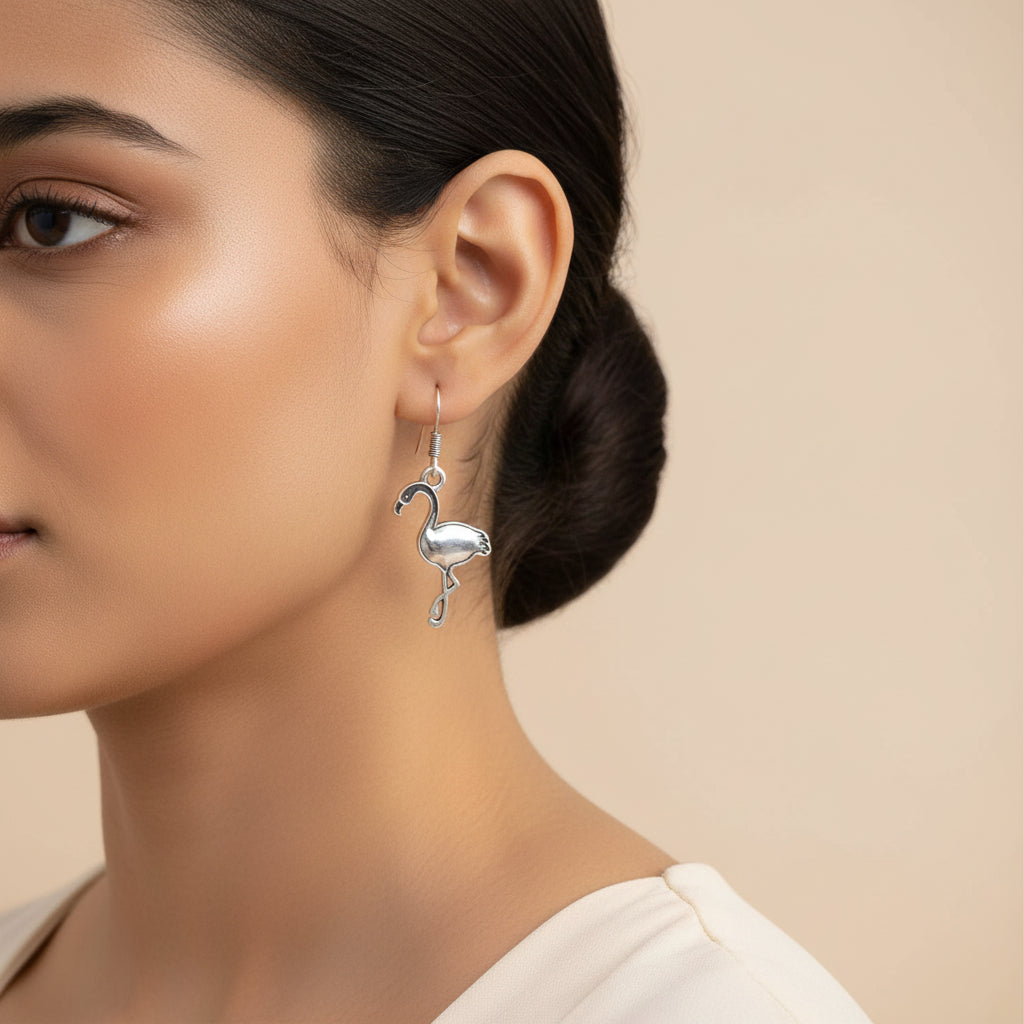 Carved Charm Dangler earrings (White) Tropical Elegance dangler earrings (Silver) Combo set