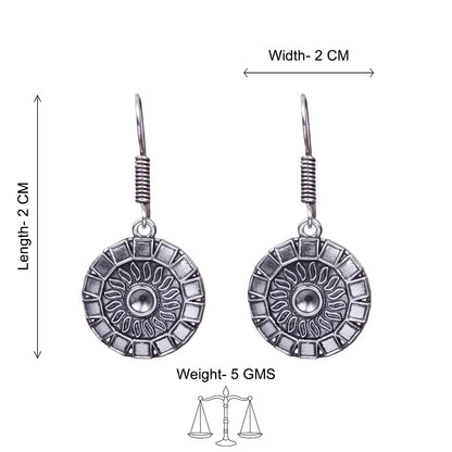 Peacock glow stone studded dangler & Sunrise Shaped Silver Polished Dangler set