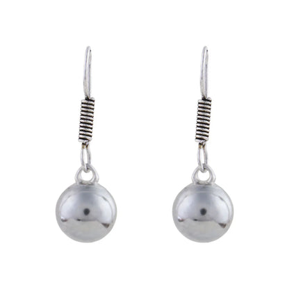 Carved Charm Dangler earrings (White) Sphere of grace dangler earrings (Silver) Combo set