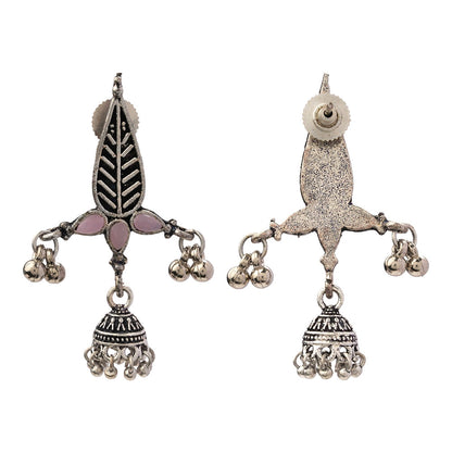 Nature's embrace jhumki earrings (Baby Pink)