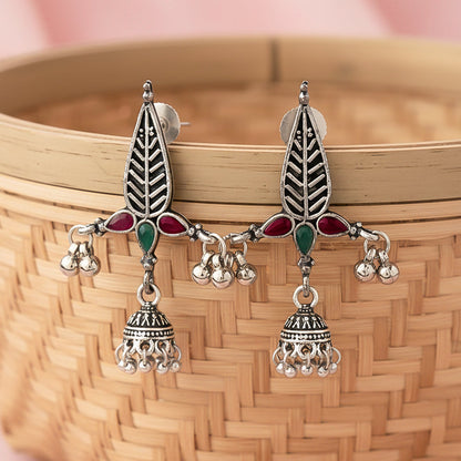 Nature's embrace jhumki earrings (Multicolored)