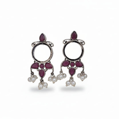StylishKudi Oxidised Silver Jhumki&Stud Earring ComboSet for Women&girl