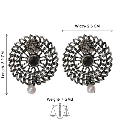 Charming Chakra stud earrings (Black)