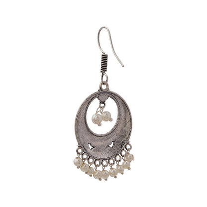 Eternal glide pearl dangler earrings (Silver)