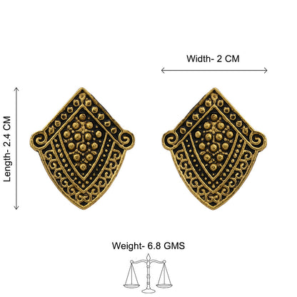Golden guard stud oxidized stud earrings