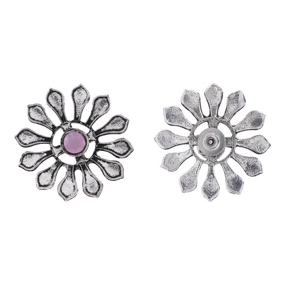 FlowerLoom Stud Earrings - Baby Pink