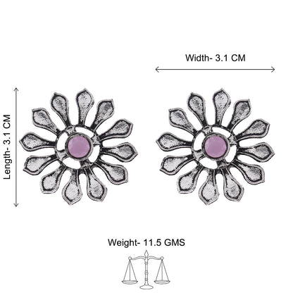 FlowerLoom Stud Earrings - Baby Pink