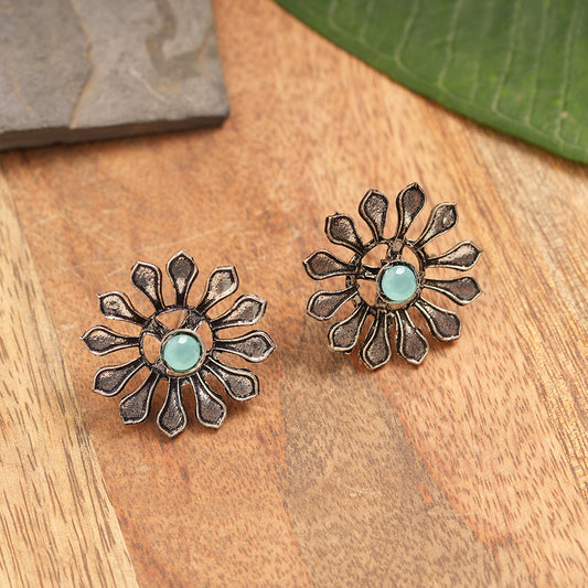FlowerLoom Stud Earrings - Mint