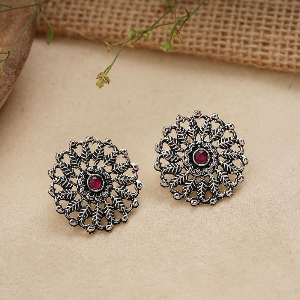 StylishKudi Oxidised Silver Earrings&Chandbali Earrings ComboSet for Women&girl