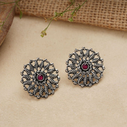 StylishKudi Oxidised Silver Earrings&Chandbali Earrings ComboSet for Women&girl