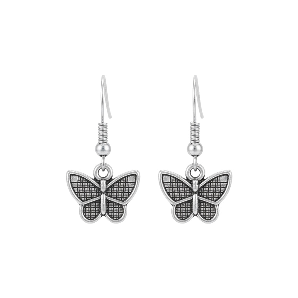 Silver-Plated Butterfly Drop Earring