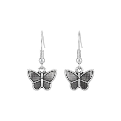 Silver-Plated Butterfly Drop Earring