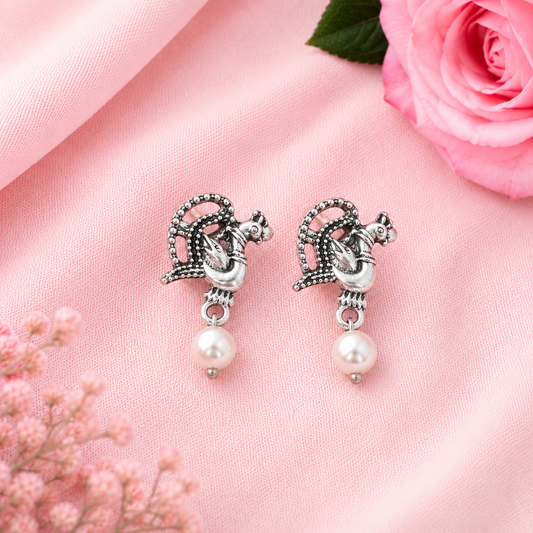 Royal Elephant Pearl Danglers