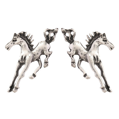 Ashva- Silver Brass oxidised stud earrings