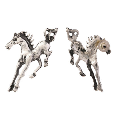 Ashva- Silver Brass oxidised stud earrings