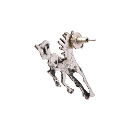 Ashva- Silver Brass oxidised stud earrings