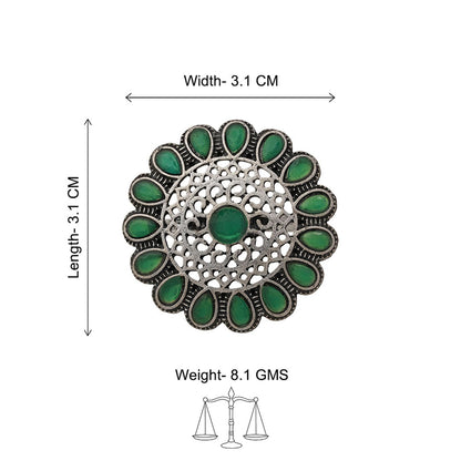 Bloomlet stone studded rings (Green)