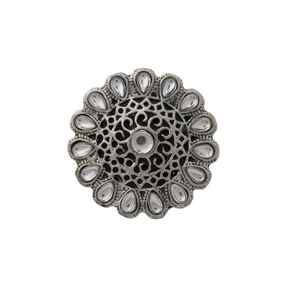 CrystaBud stone studded ring (White)