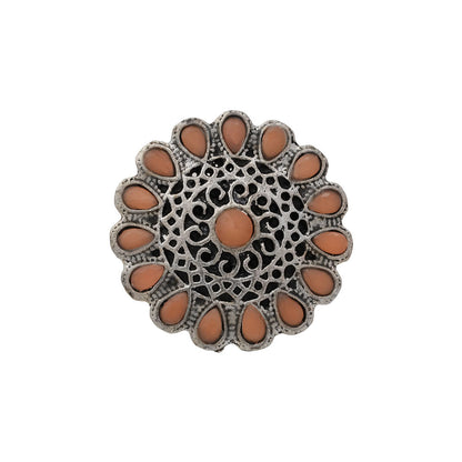 CrystaBud stone studded ring (Light Orange)