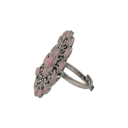 FloraDrop stone studded ring (Baby Pink)