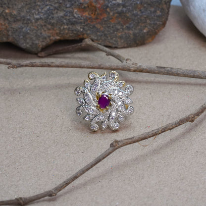 Twirl swirl zirconia rings