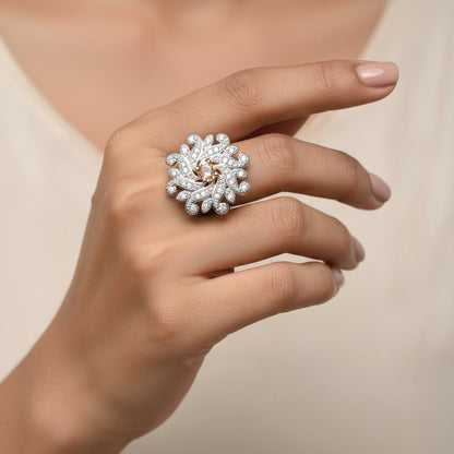 Twirl swirl zirconia rings