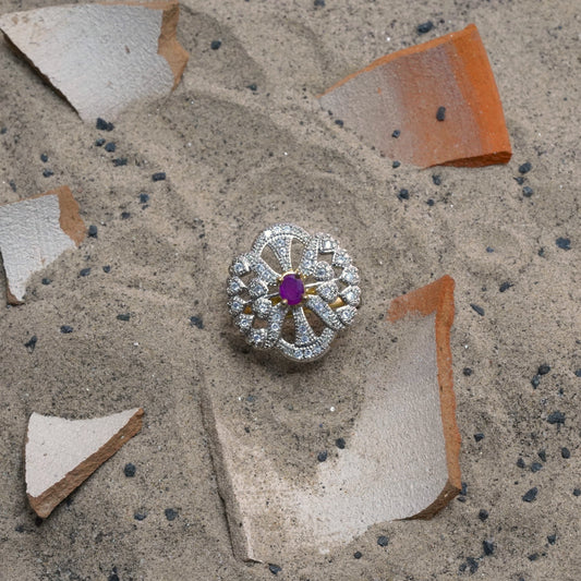 Urban Bloom stone studded zirconia rings
