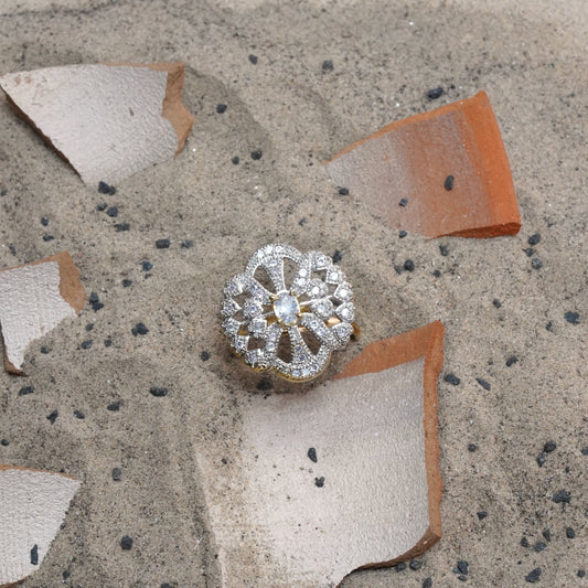 Urban Bloom stone studded zirconia rings