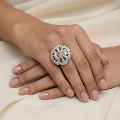 Urban Bloom stone studded zirconia rings