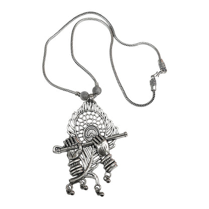 Sacred symphony oxidised chain neckpiece (Silver)