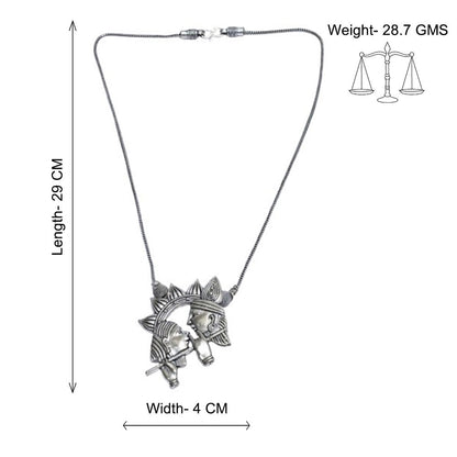 Radhe krishna oxidized chain neckpiece (Silver)