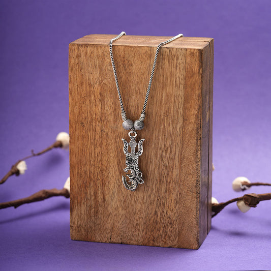 Mystic Harmony oxidised chain neckpiecered (Silver)