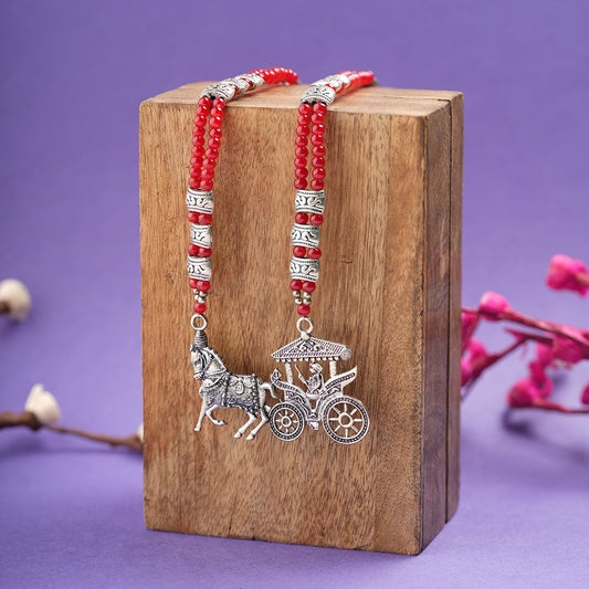 Royal ride statement pendant neckpiece (Red)