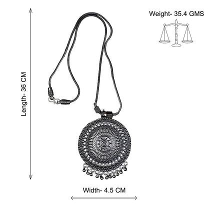 Royal Chakra ghunghroo Chain neckpiece (Silver)