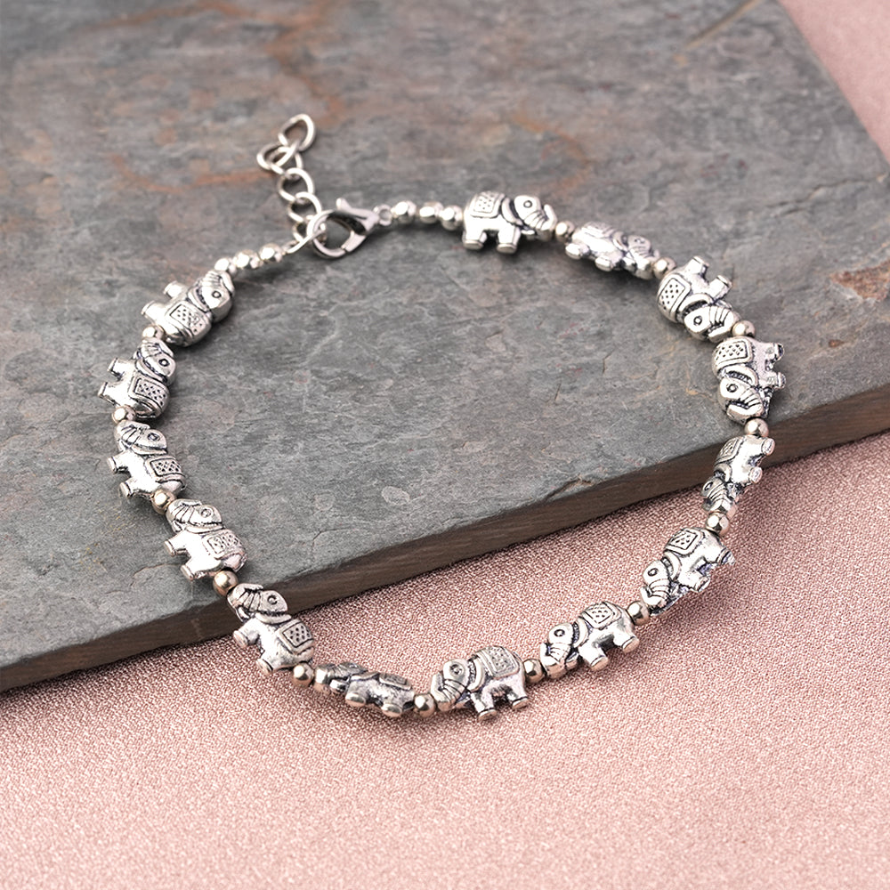 EleBeads beaded anklet (Silver)