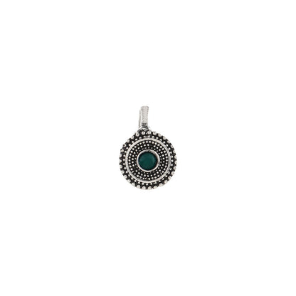 Radiant round oxidised nosepin (Green)