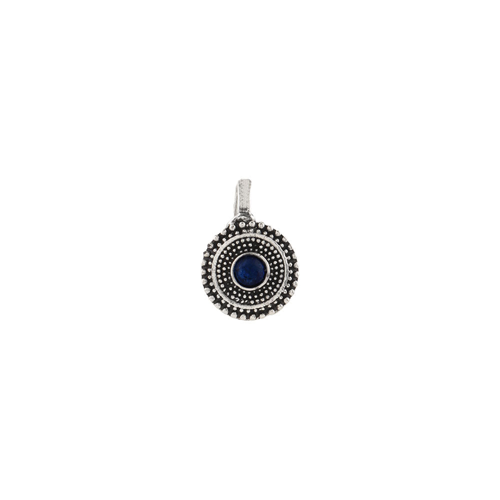 Radiant round oxidised nosepin (Blue)