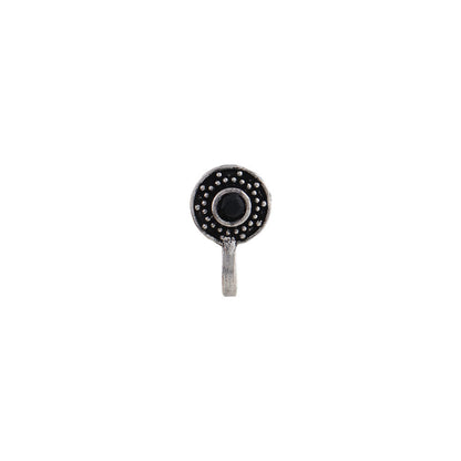 StylishKudi Women & Girls Oxidized Silver Tone Nose Pin And Nose Ring Combo Set