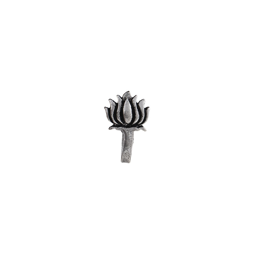 StylishKudi Women & Girls Oxidized Silver Tone Nose Pin And Nose Ring Combo Set