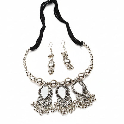 Shining charm mirror neckpiece (Silver)