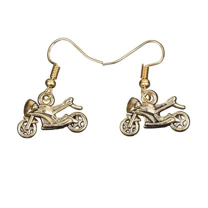 Royal Triple Bell Layered Jhumka Earring (Black) Sports Bike Shaped Golden Polished Oxidised Danglers Combo set