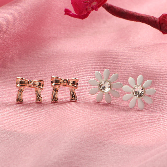 Flora Knot- Combo stud earrings