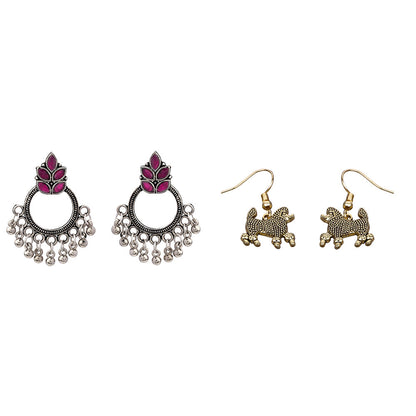 Fine Shine stud earrings (Red)&Pawfect spark dangler earrinngs Combo set