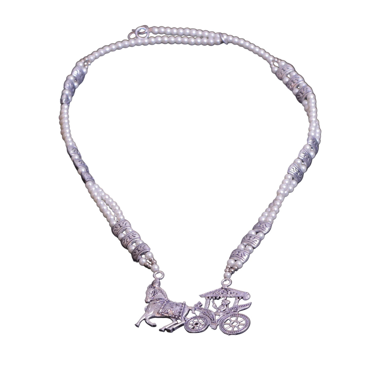 Royal ride statement pendant neckpiece (White)