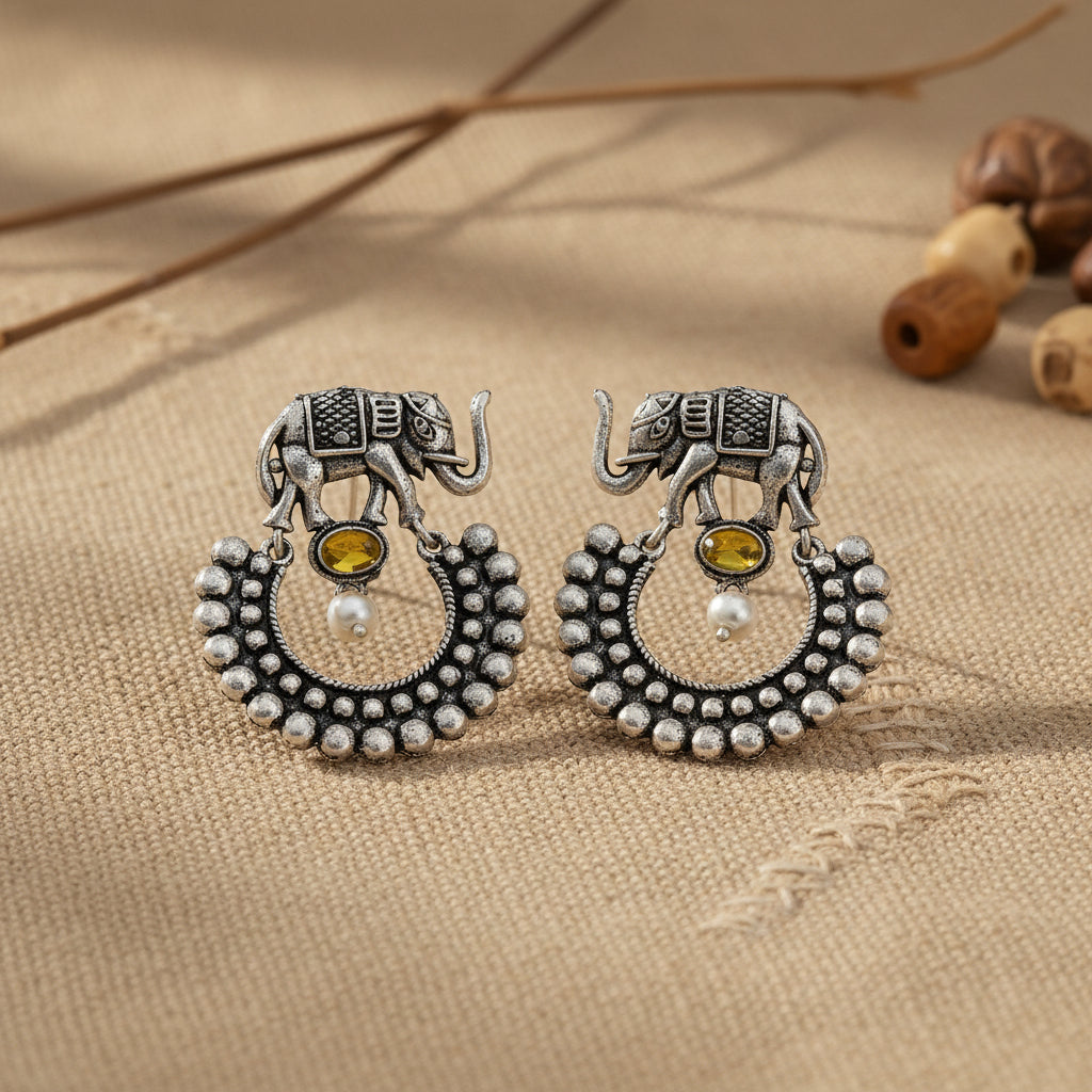 Elephant Arc dangler earrings (Yellow)