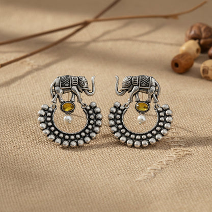 Elephant Arc dangler earrings (Yellow)