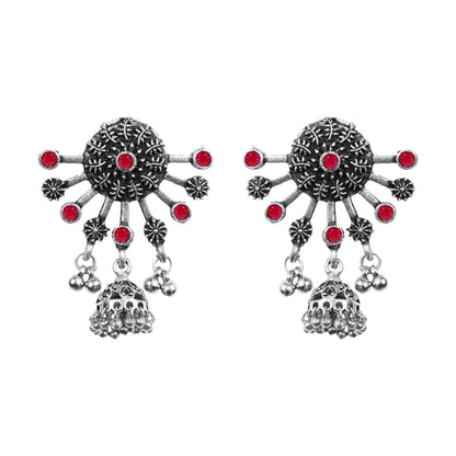 Slays and rays jhumki earrings (Dark Red)