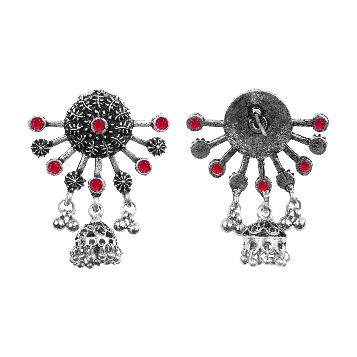 Slays and rays jhumki earrings (Dark Red)